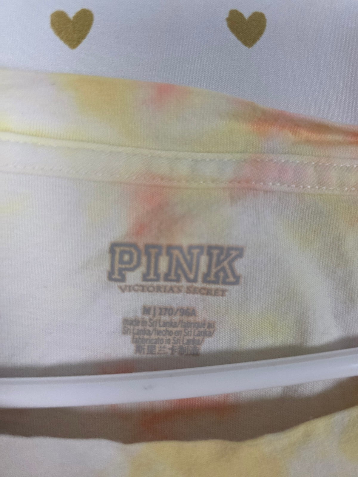 Victorias Secret PINK Tye Dye SUPER OVERSIZED Medium Tee Shirt Love