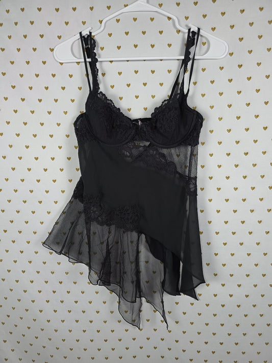 Victoria's Secret Vintage Slip Dress SILK Babydoll Chemise Lingerie  36B