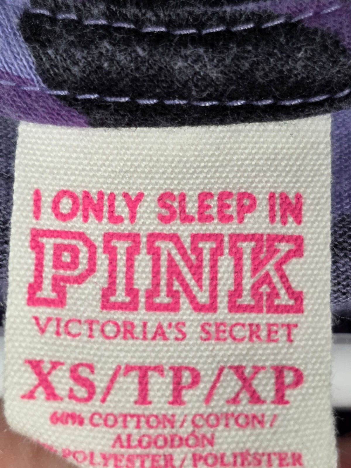 Victoria's Secret PINK Get Wild Get Pink Leopard Sleep Shirt Tee XS Purple HTF