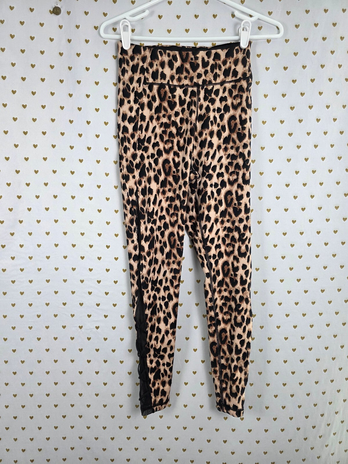 Victorias Secret PINK Cheetah SET Yoga Pants Tee shirt Small Leggings Outfit