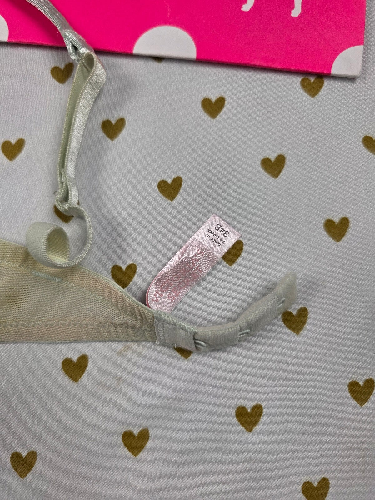 Vintage 2002 Victoria's Secret Bra Mint Green Pink Floral Embroidered Y2K 34B