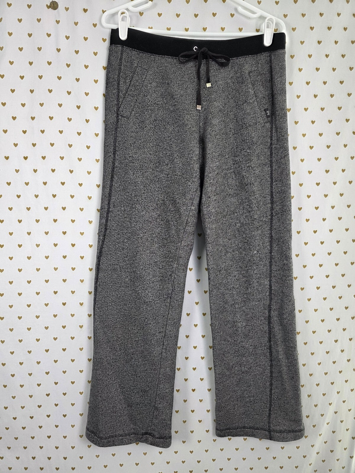 Victoria's Secret Tracksuit Set M S Gray Faux Fur Hood Bootcut Sweatpants
