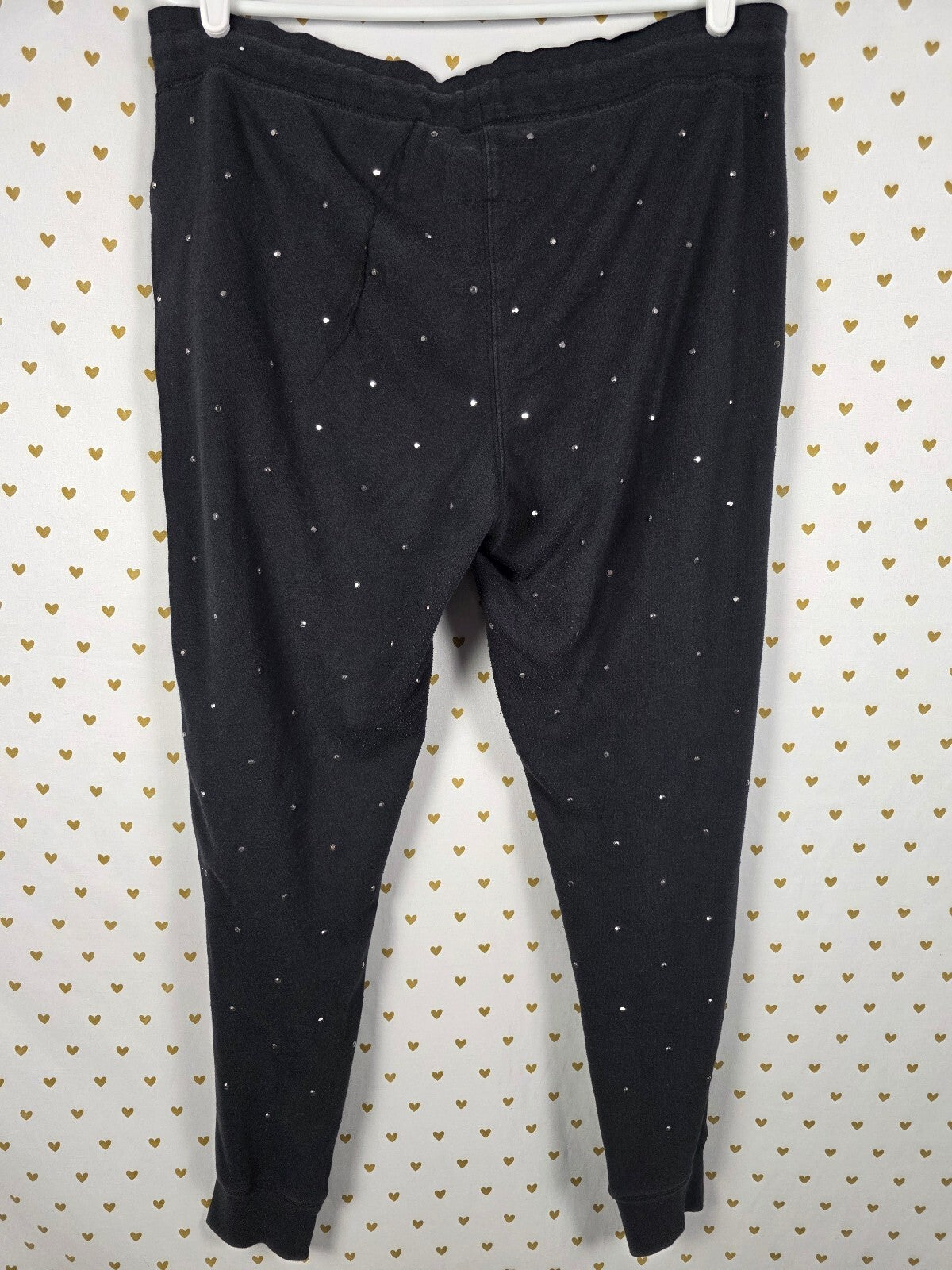 Victorias Secret PINK Studded BLING Rhinestone SWEATS Sweatpants Vintage LARGE