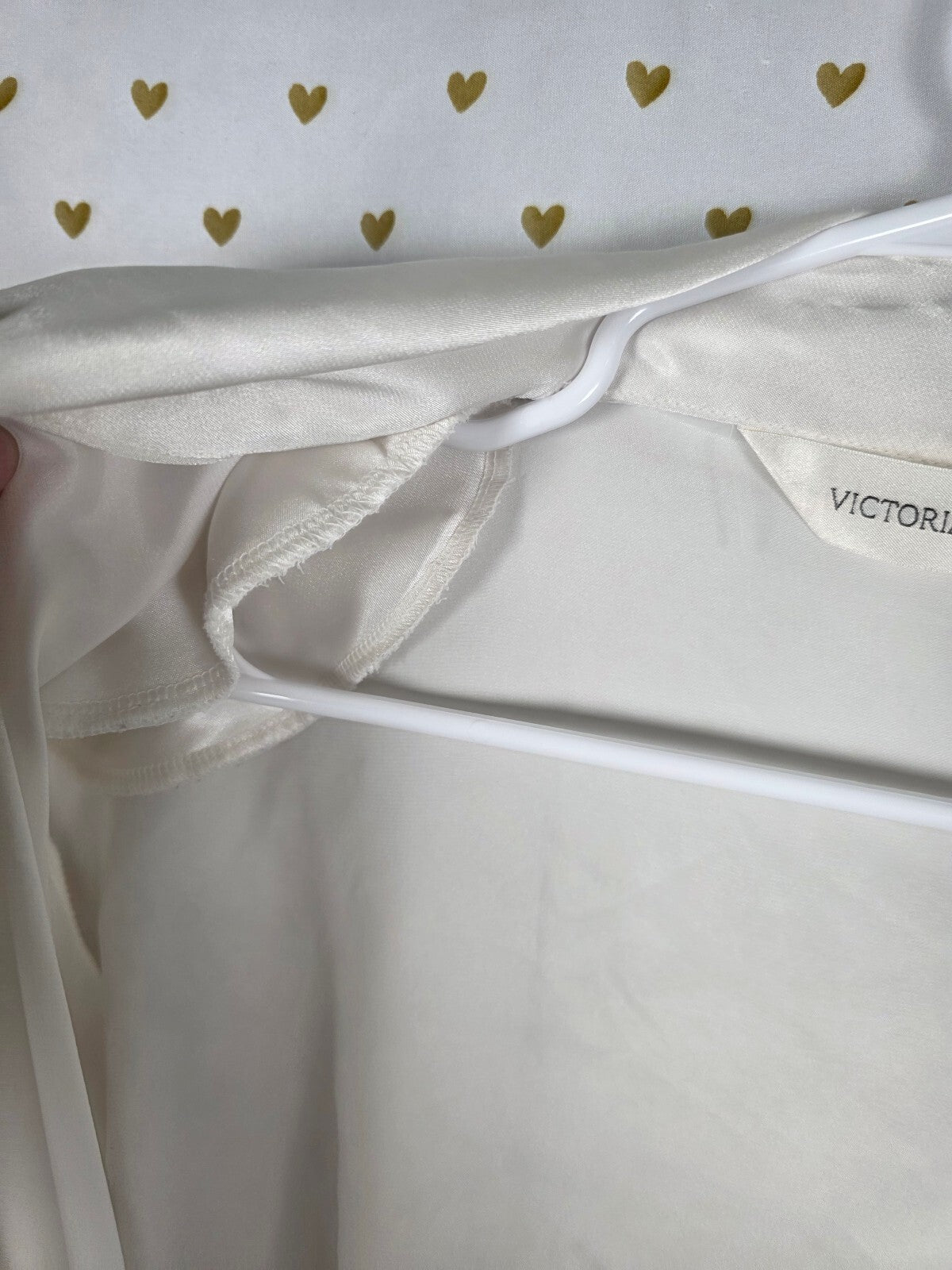 Victorias Secret Satin Silky Robe Vintage LONG Heart Label MED LARGE HTF