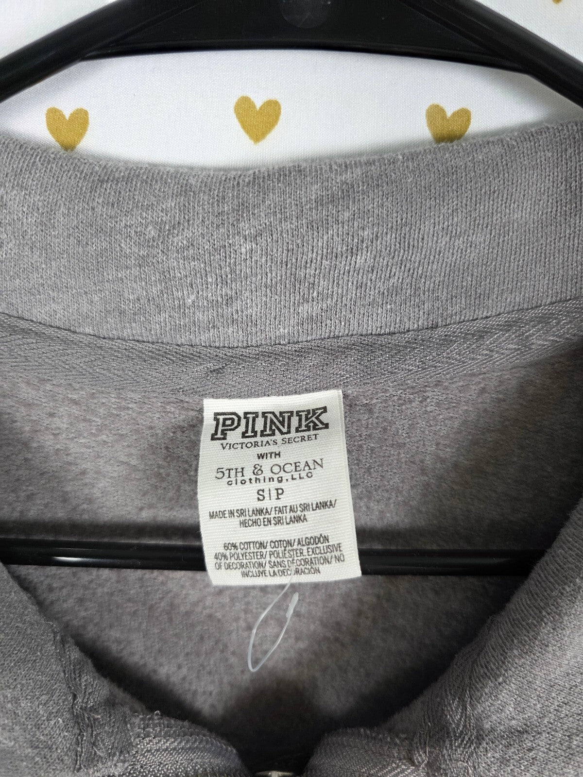 Victorias Secret Pink NITTANY LIONS Bling Paw Quarter Zip Sweater Shirt SMALL
