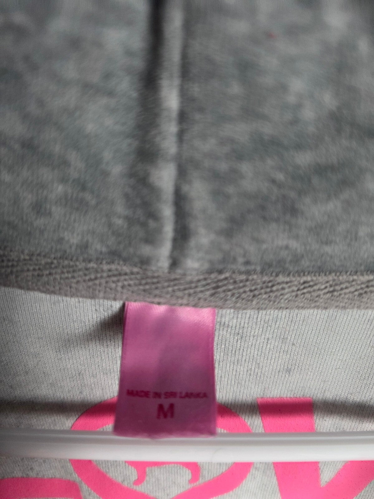 PINK Victoria's Secret Velour Zip Hoodie Gray Dog Zipper Logo Jacket Medium