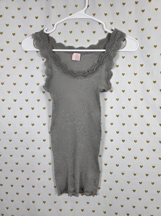 Victorias Secret Angels vintage Ruffled Grey Ribbed Tank Top Small y2k