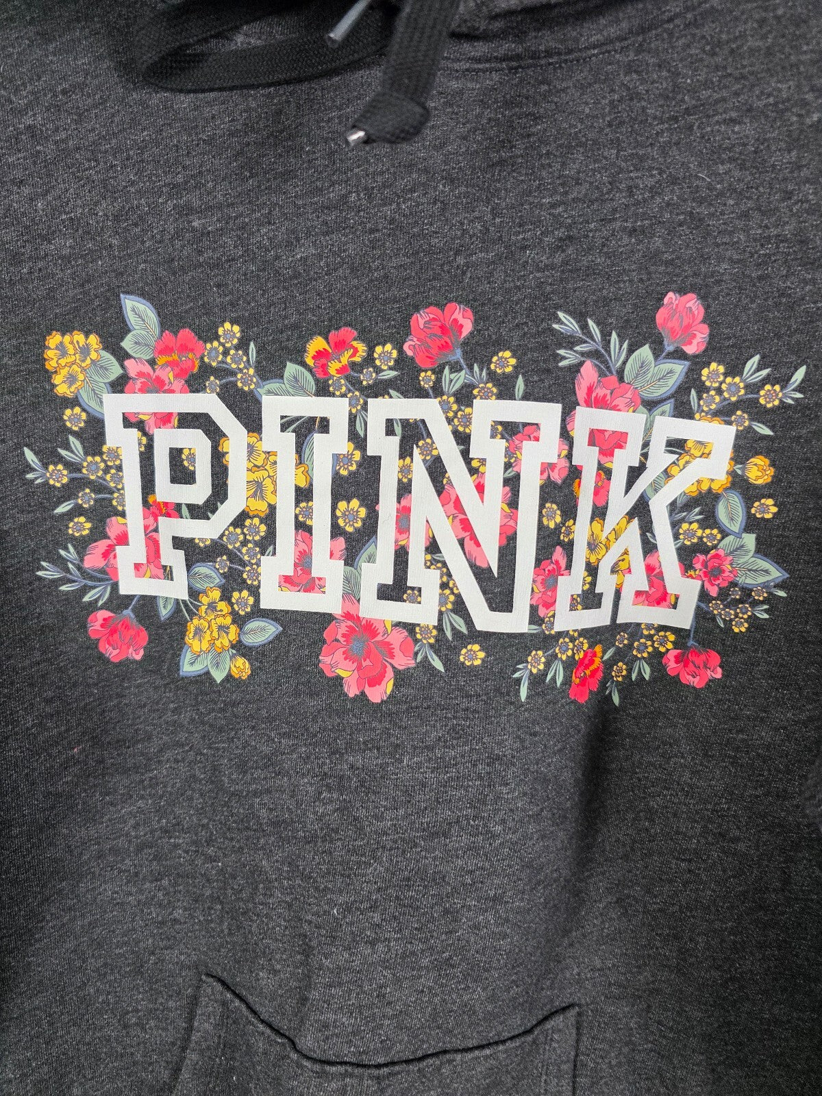 Victorias Secret Pink Floral Logo SET Hoodie Sweater Yoga Pants XS SMALL 2pc