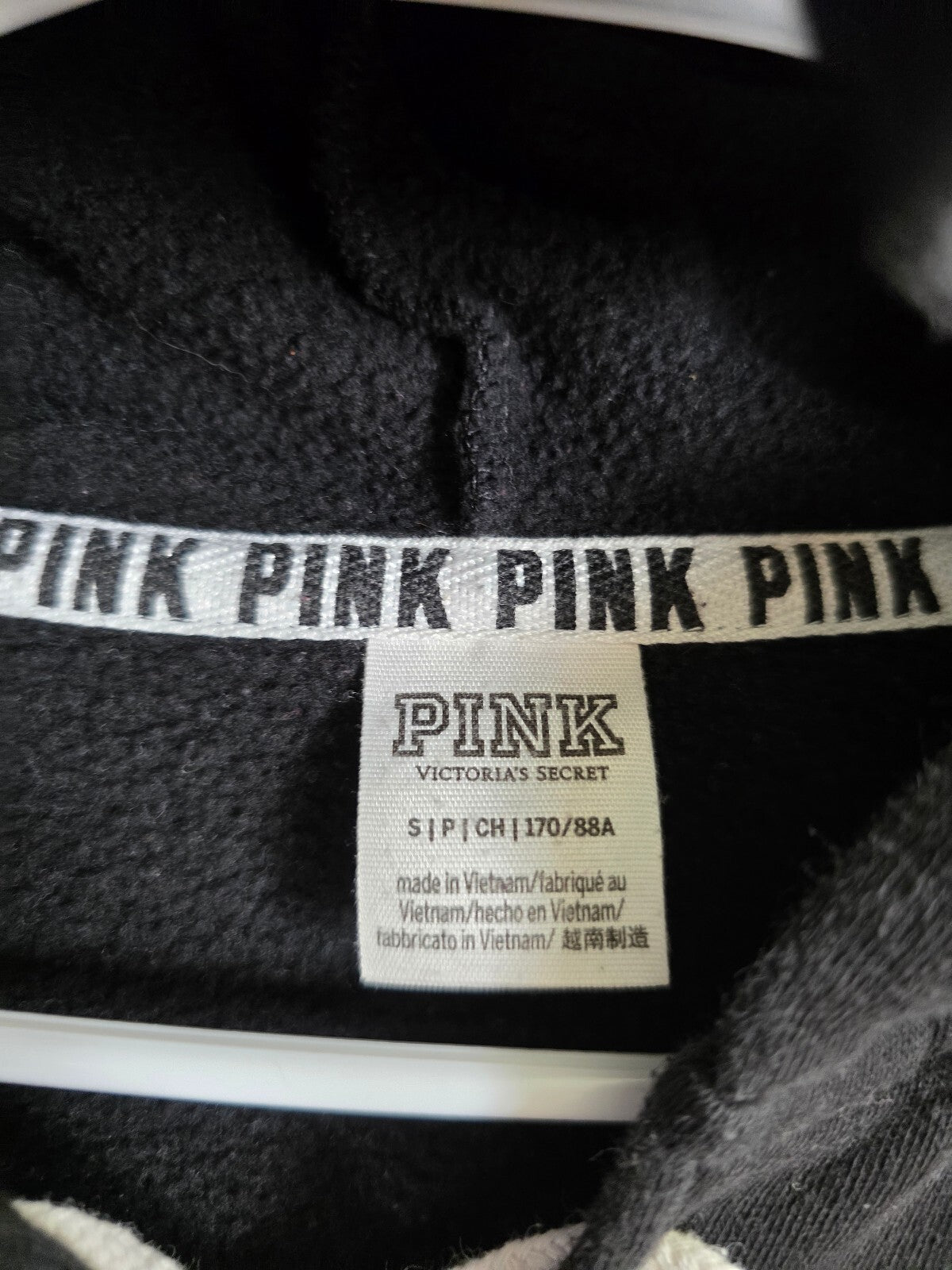 Victorias Secret Pink Rose Bling SET Hooded Sweater sequined Sweatpants Small