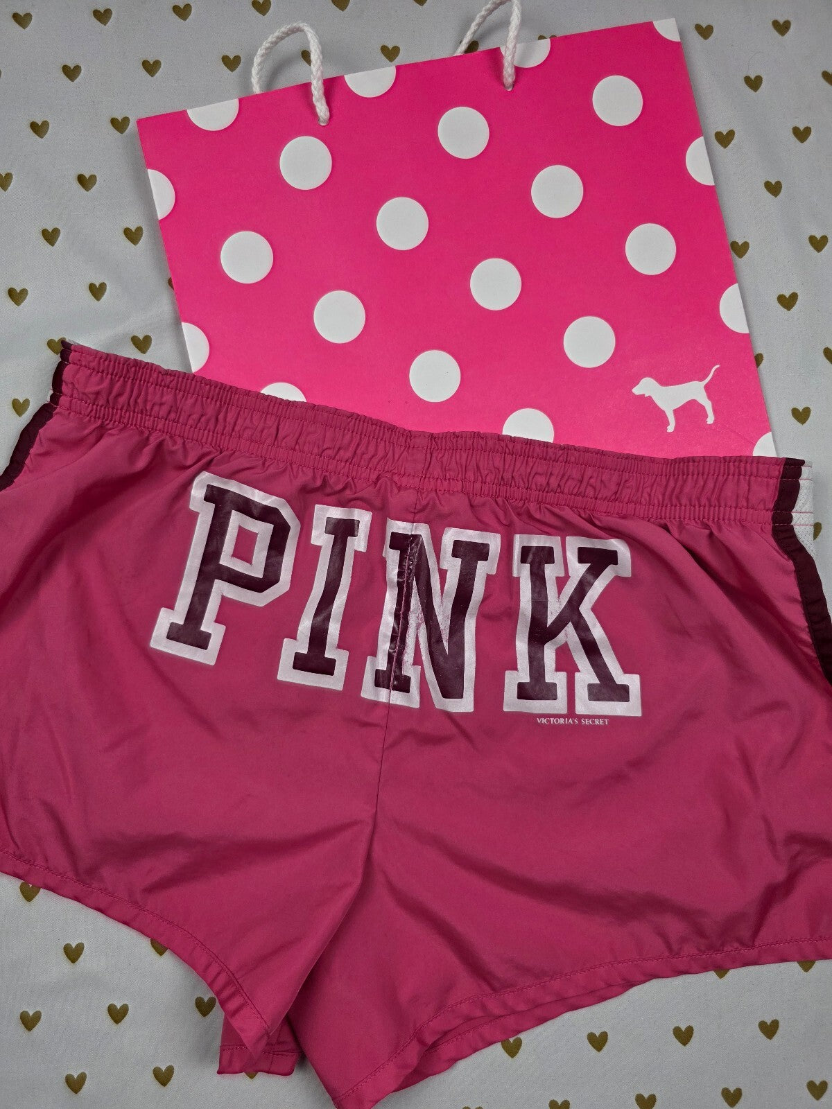 Victorias Secret PINK VINTAGE Logo Butt Y2k Cute Shorts READY SET PINK SMALL