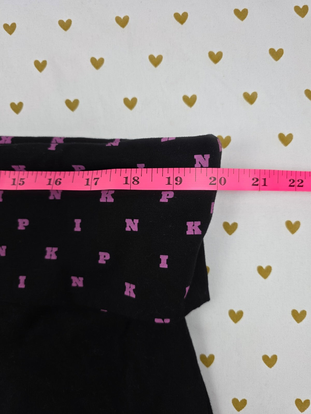 Victorias Secret PINK Black FOLDOVER Yoga Shorts 2XL XXL Logo