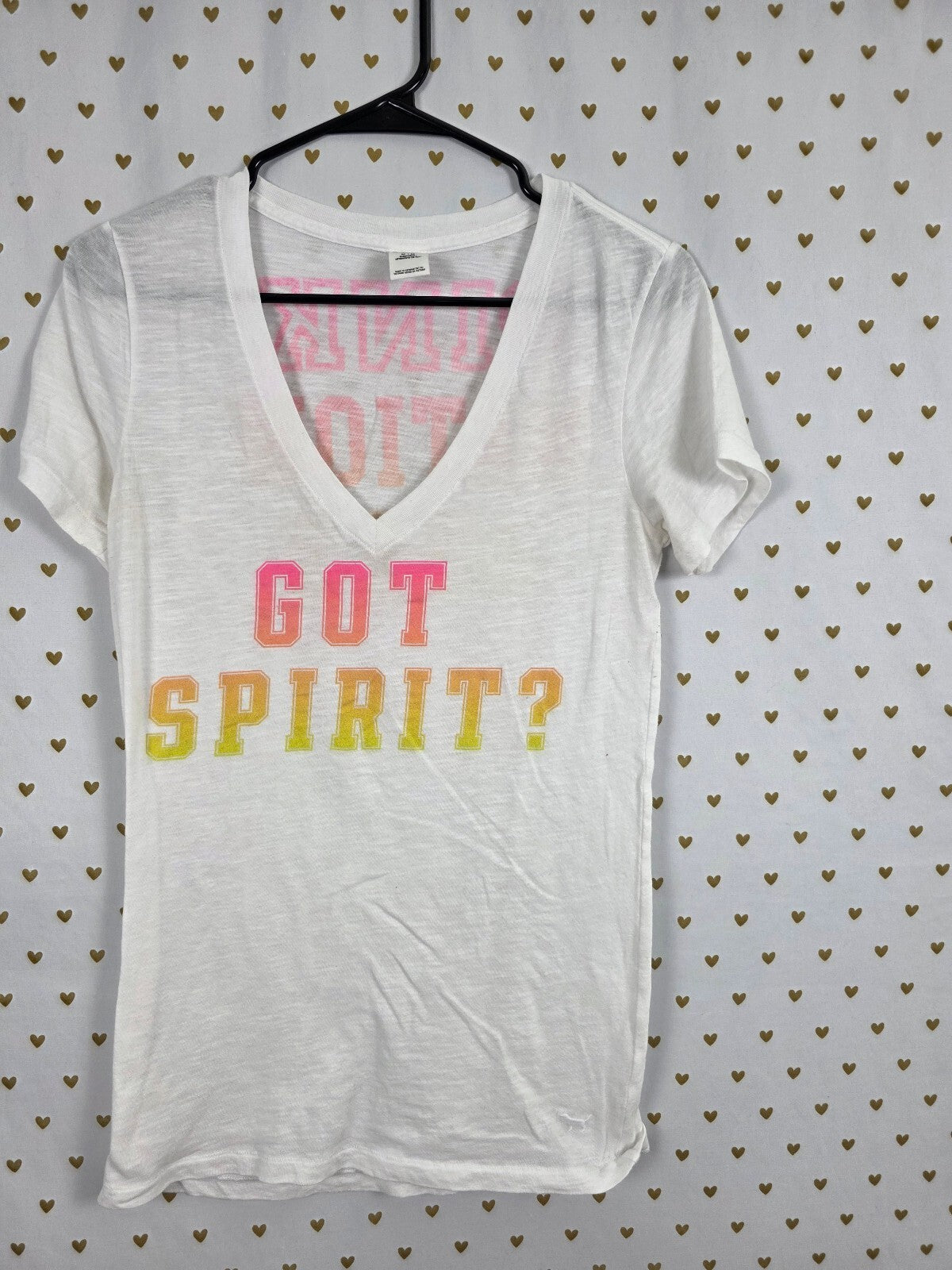 Victoria’s Secret PINK Nation 2013 Got Spirit V Neck Sleep Tee Shirt M