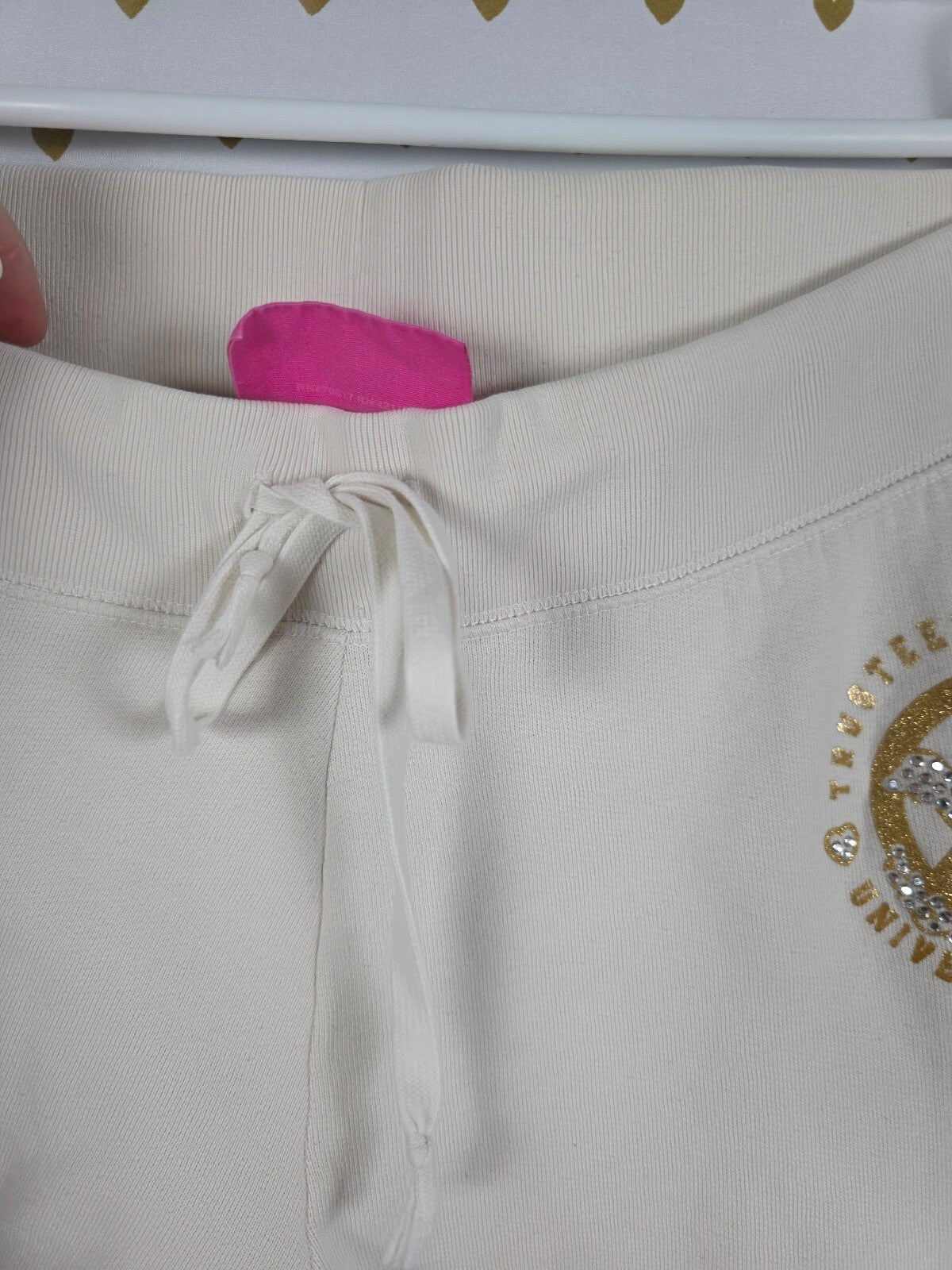 Victorias Secret PINK Vintage y2k Gold PEACE Sweats Sweatpants University MED