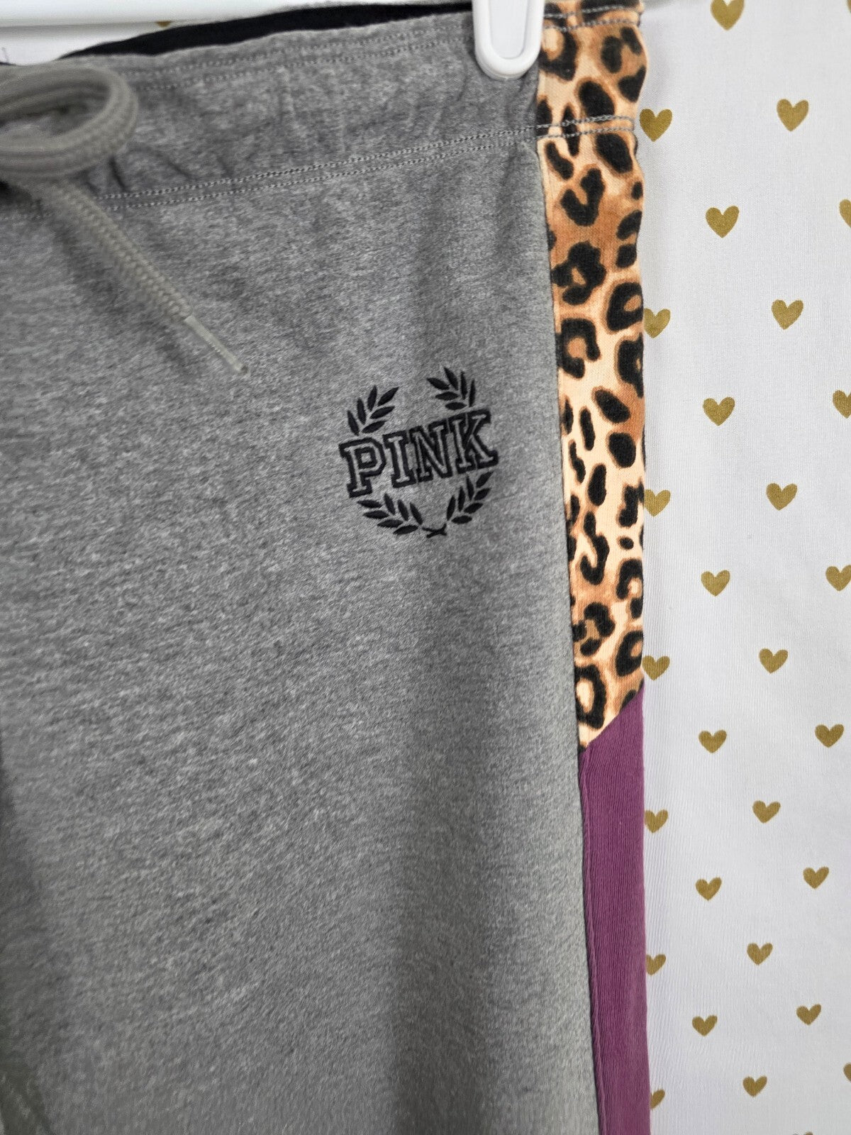 Victorias Secret Pink Leopard Cheetah Quarter Zip Sweater SET MEDIUM Sweats 2pc