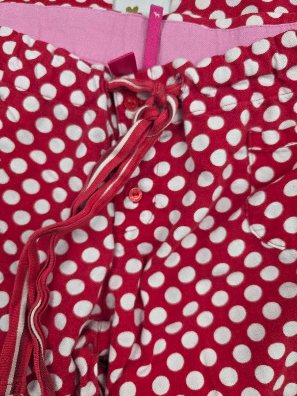 Victorias Secret Pink Red Polka Dot Logo Butt XS  Sleep Pants Pajama PJ Bottoms