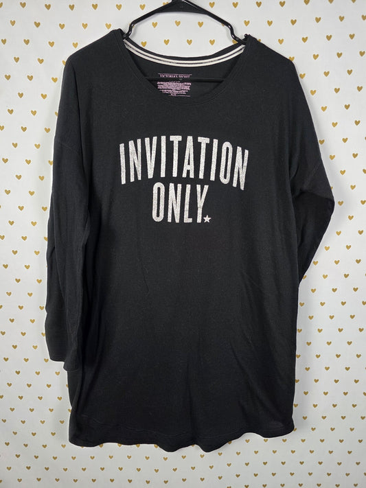 Victorias Secret BLING Invitation ONLY Long Sleeve Nightgown Sleep Shirt Med