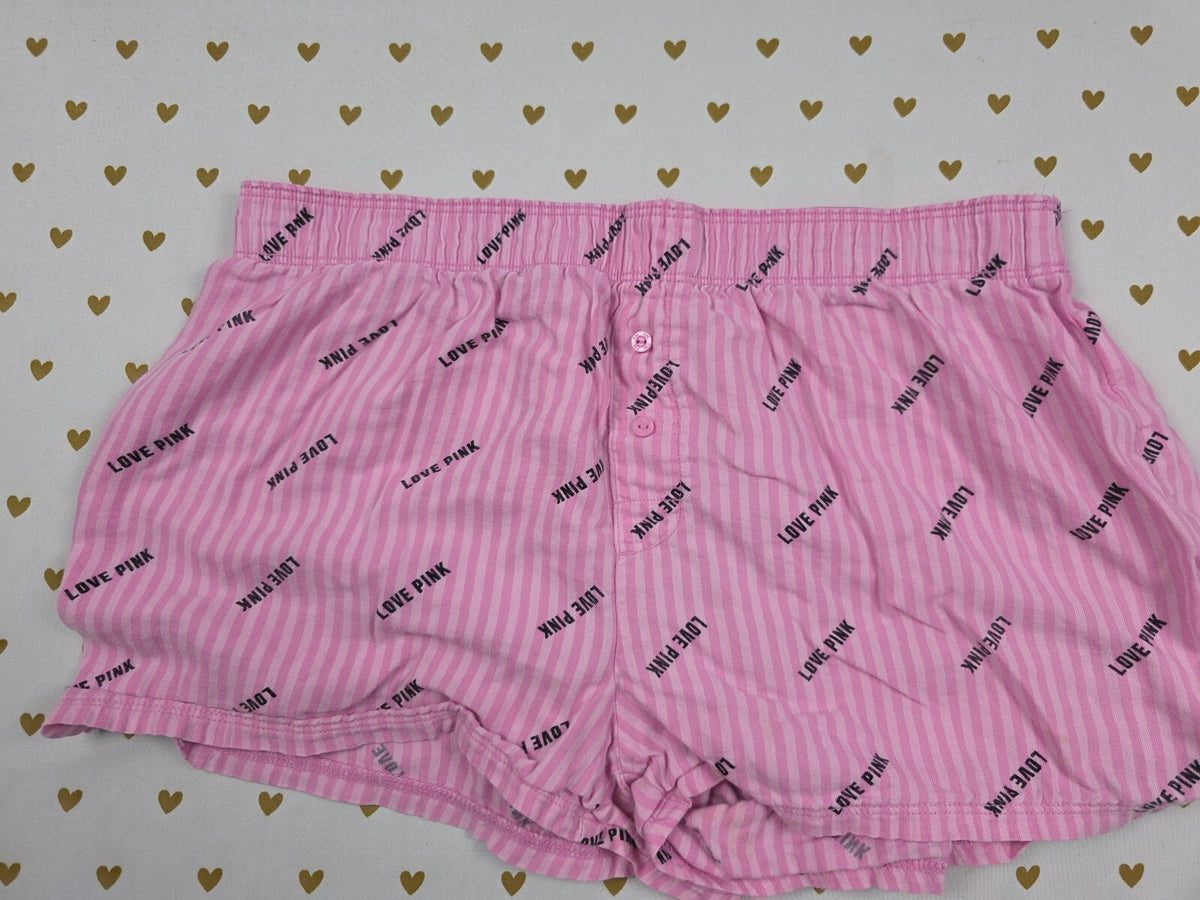 Victorias Secret PINK Striped Logo XS Sleep Shorts Boxers Pajama Bottoms