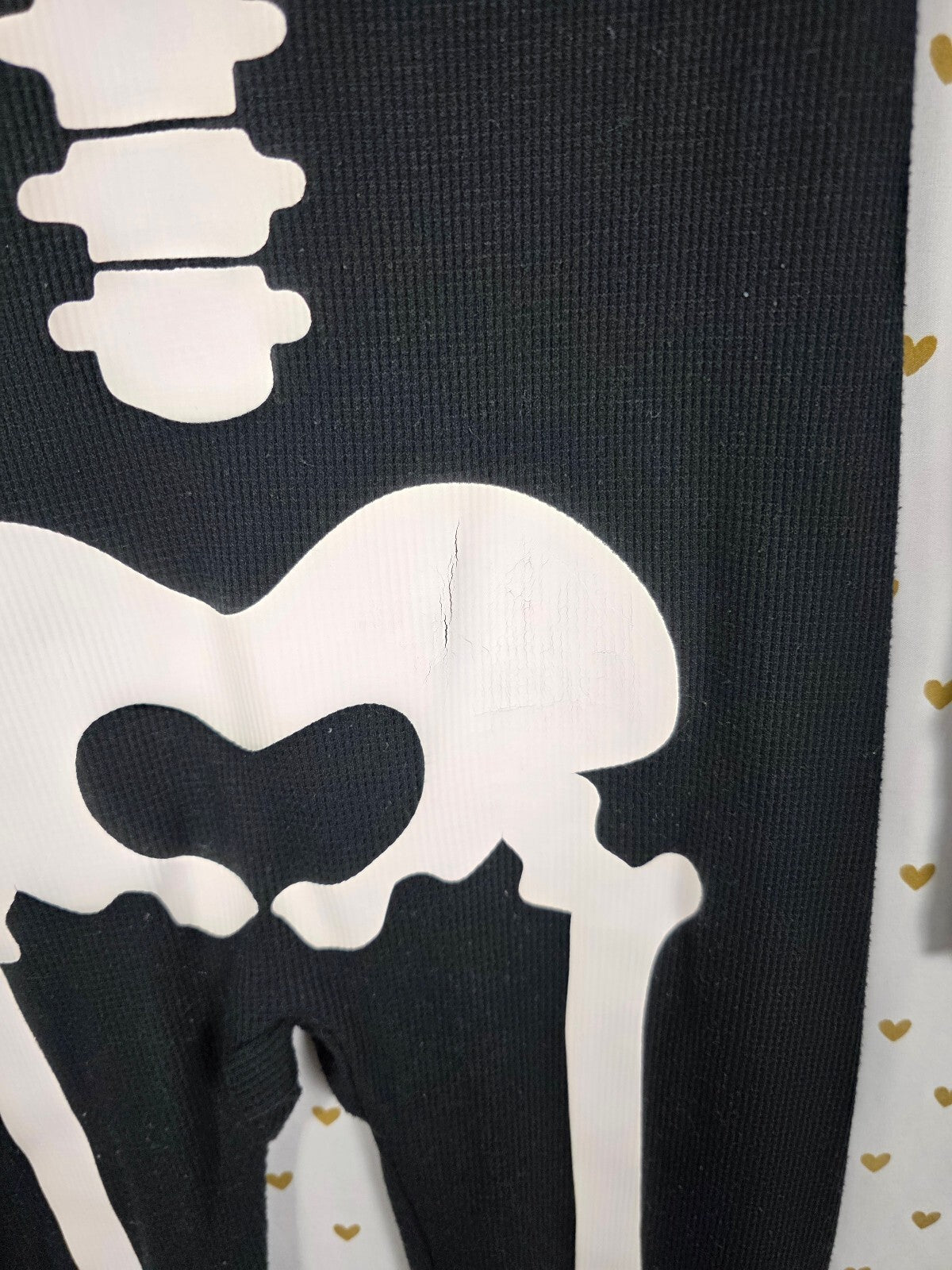 Victoria's Secret PINK Skeleton Thermal Onesie XS Black Halloween Pajamas