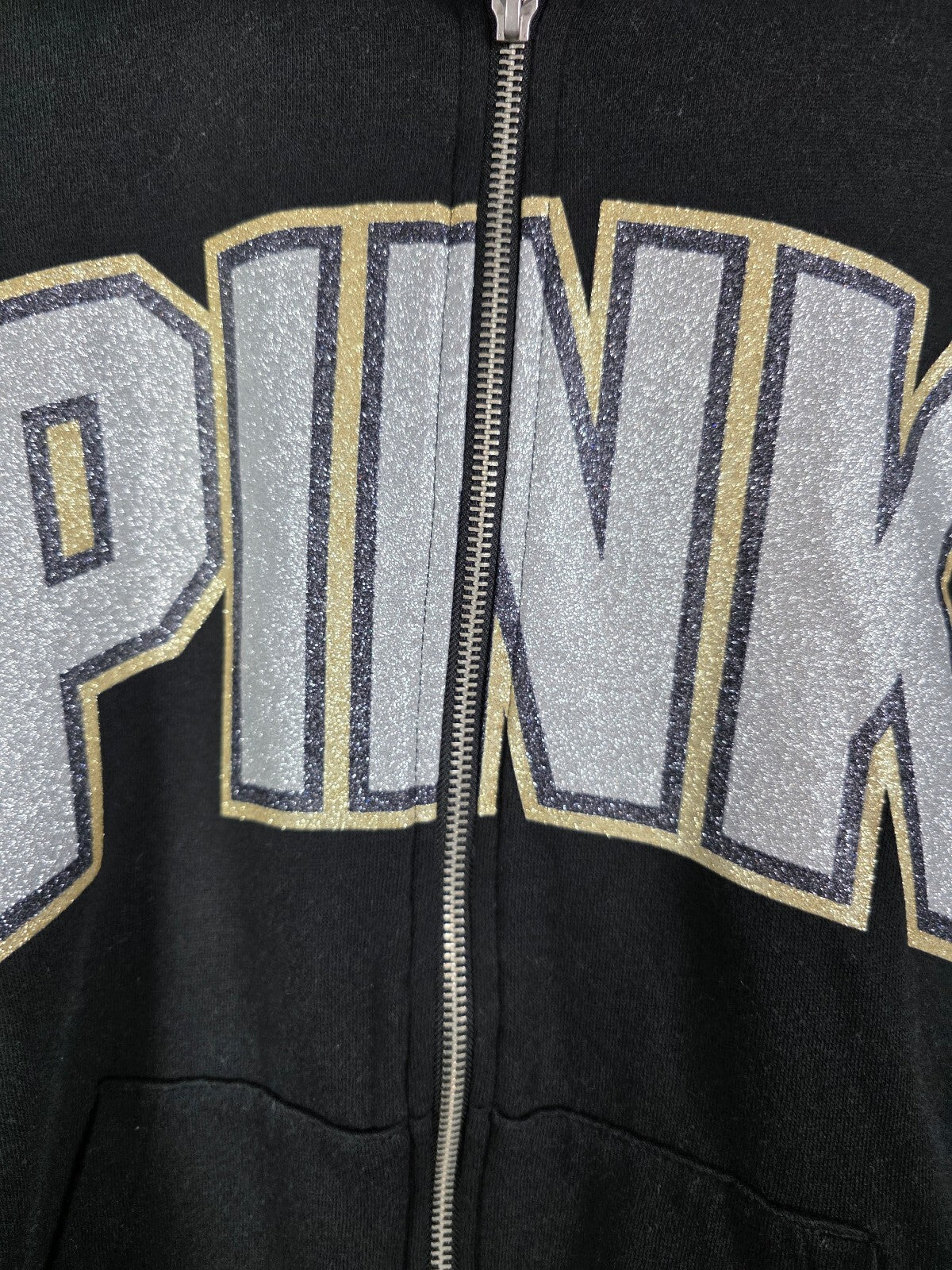 Victorias Secret Pink BLING Sequined Matching JACKET & Sweatpants SET LARGE 2pc