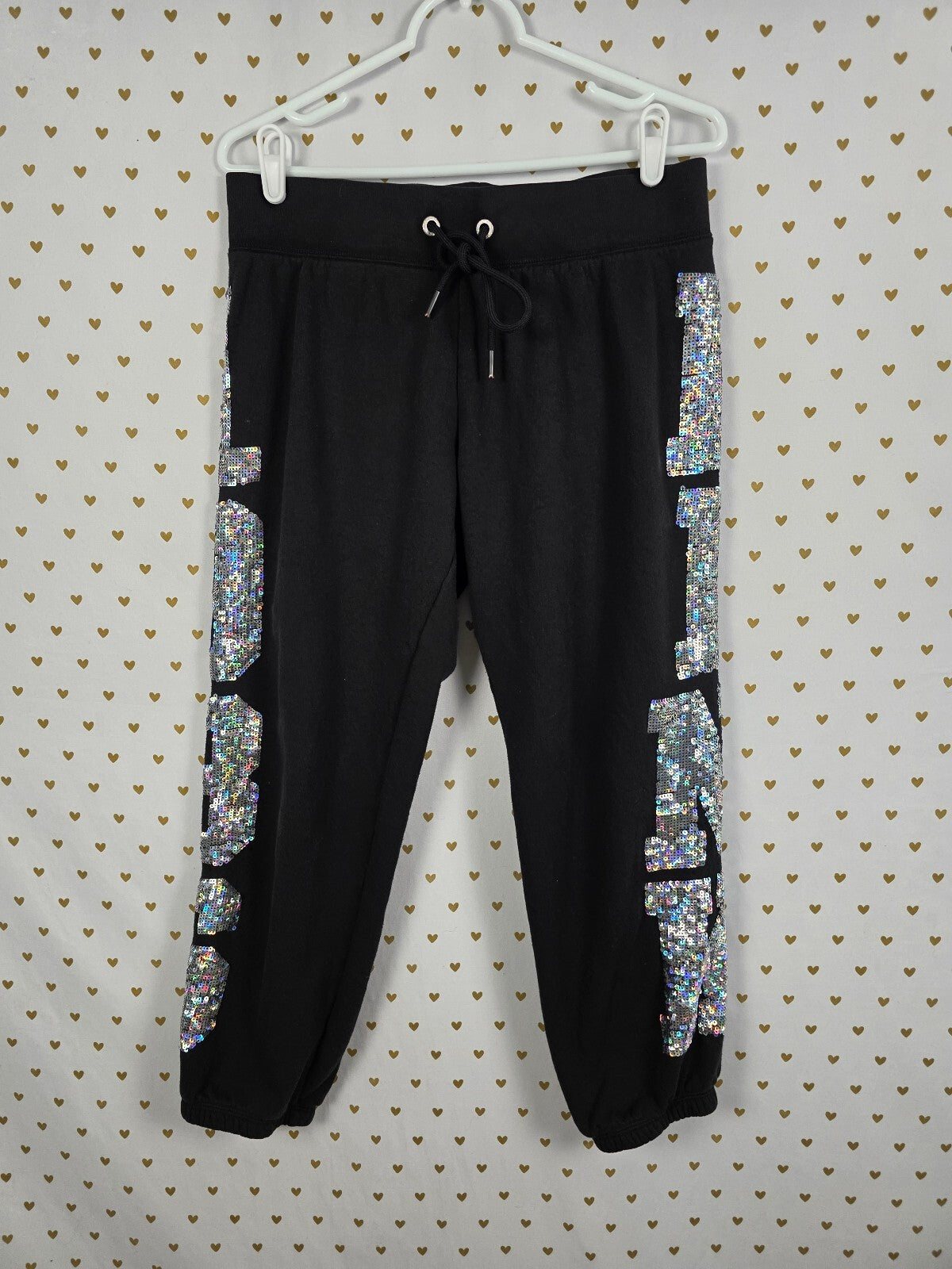 Victoria's Secret PINK MEGA BLING 86 Sequin Hoodie Jogger Set M RARE HTF