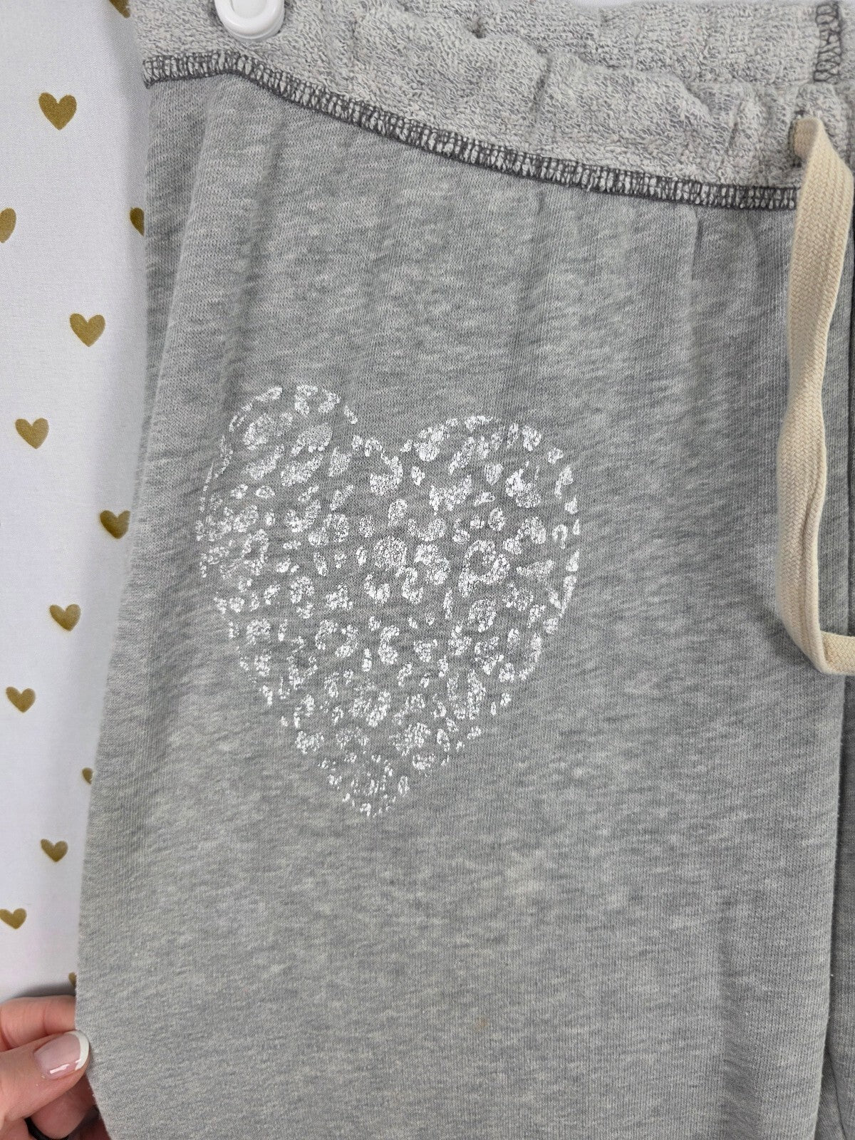 Victorias Secret PINK Vintage Cheetah Heart Logo Sweats Sweatpants XS