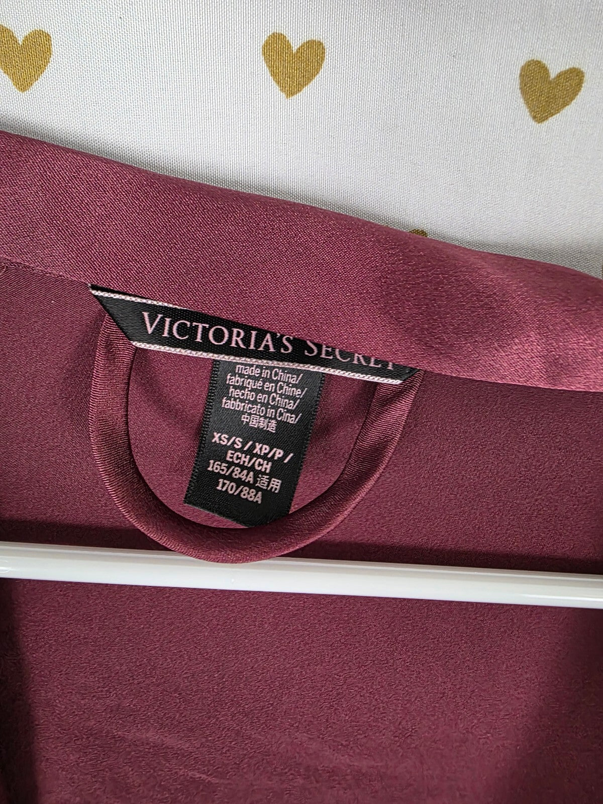 Victorias Secret Satin Silky Robe Maroon Lounge Kimono XS Small