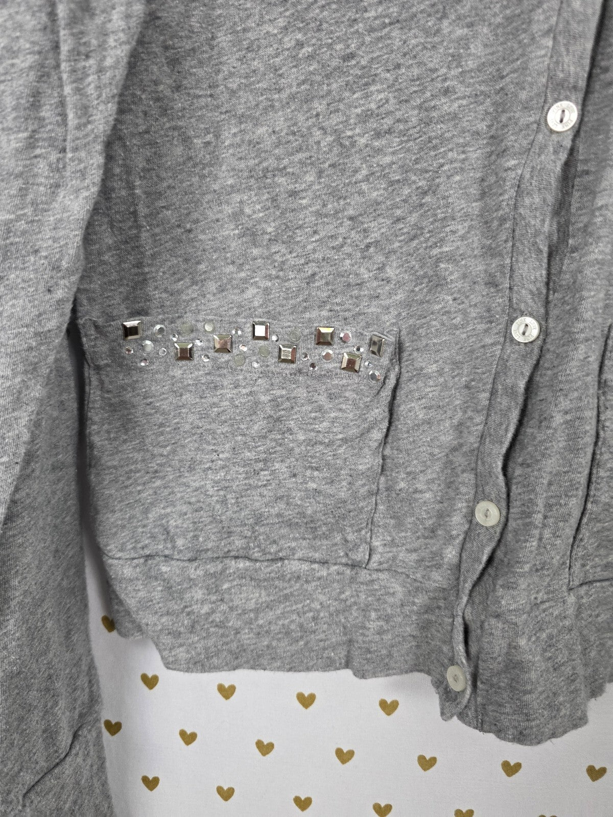 Victorias Secret Pink Vintage y2k Bling Button Front Studded Cardigan Sweater L