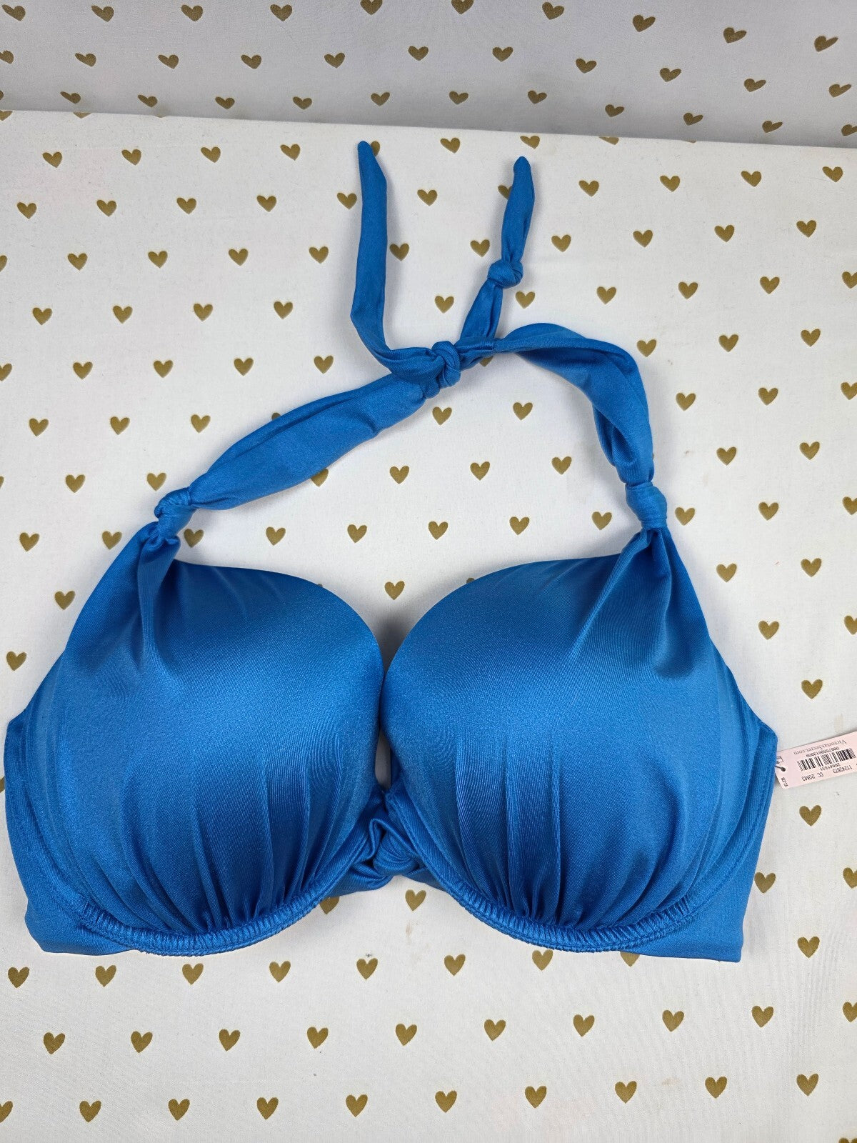Victorias Secret Swim New NWT Halter Blue Swimwear Bikini Top 34DDD