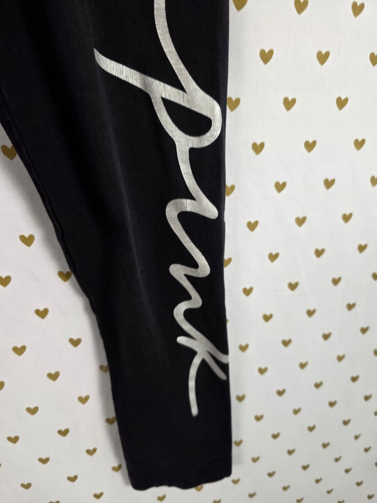 Victorias Secret PINK LOVE Logo Foldover Yoga Pants LARGE