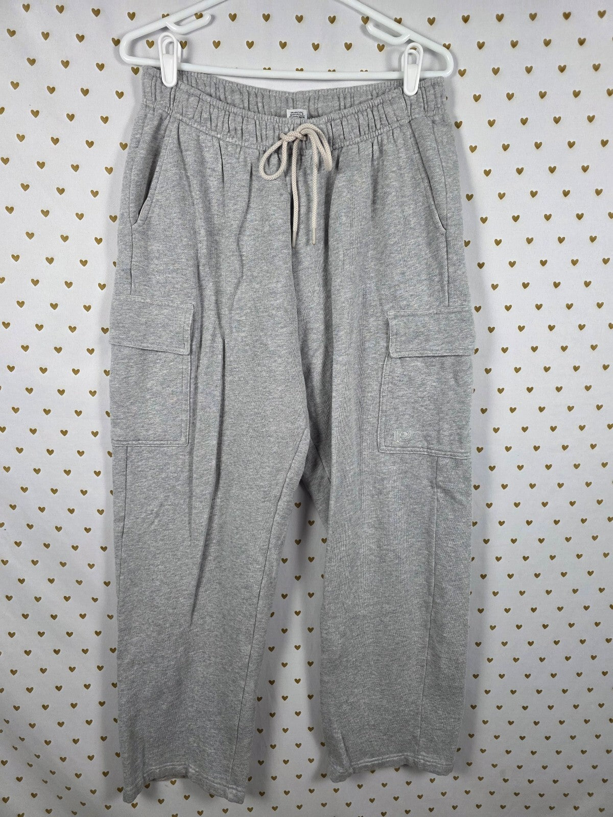 Victorias Secret PINK Grey Cargo Sweats Sweatpants LARGE