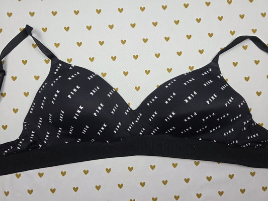 Victorias Secret Pink Logo 36C Wireless No Wire Bra Wear Everywhere