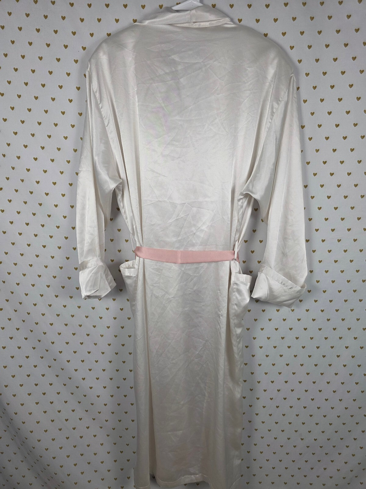 Victorias Secret Satin Silky Robe Vintage LONG Heart Label MED LARGE HTF