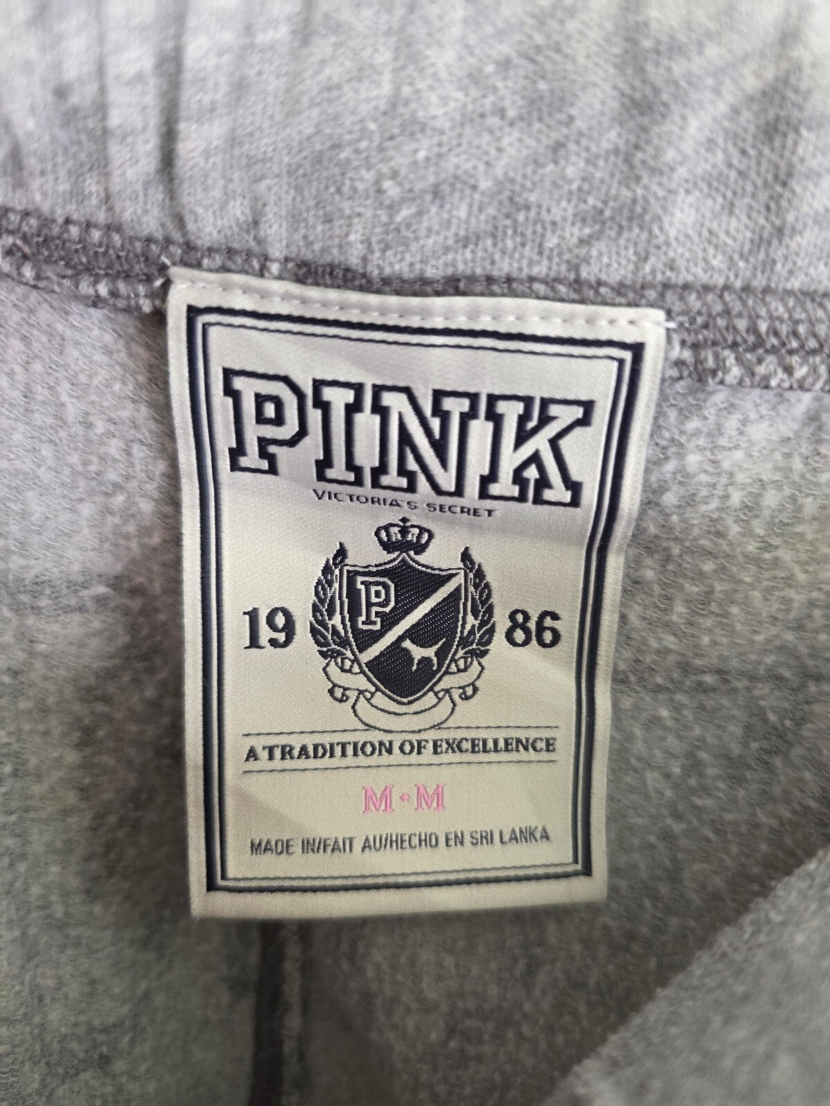Victorias Secret PINK Vintage Logo Butt Medium Grey Peace Flare Sweats Sweatpant