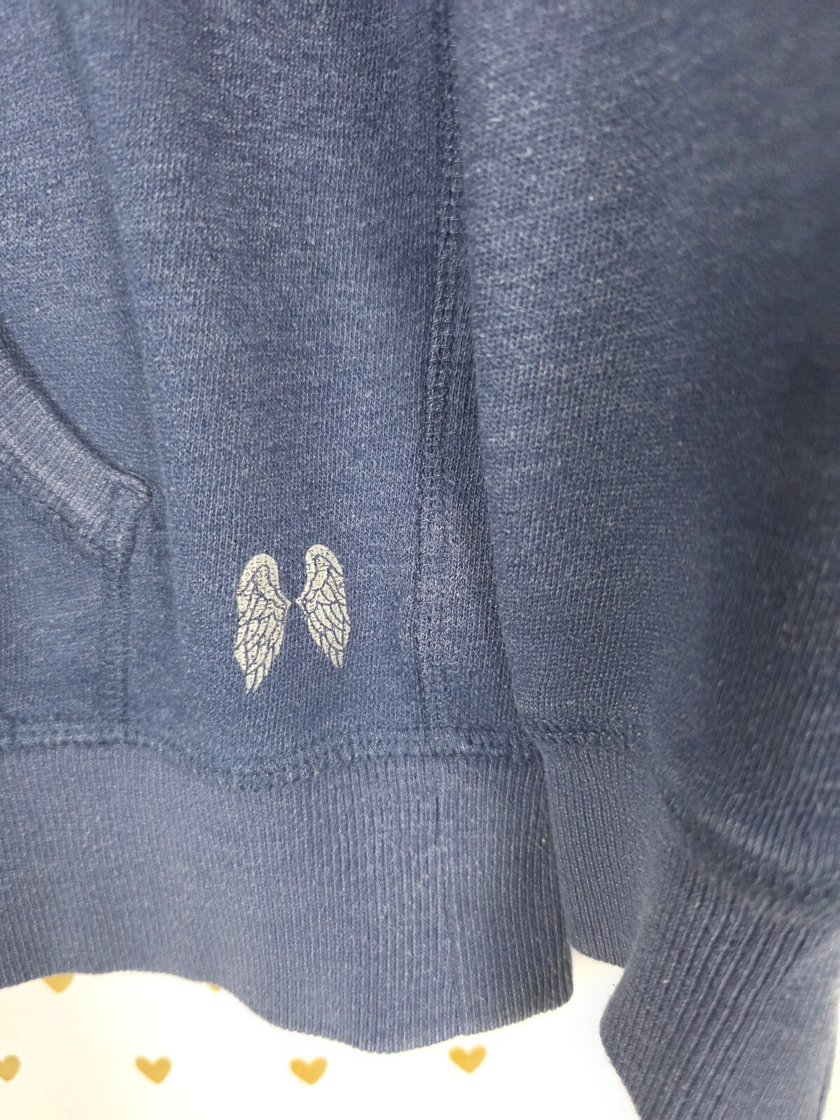 Victorias Secret ANGELS Bling Full zip Hoodie Jacket Blue MEDIUM Sequin