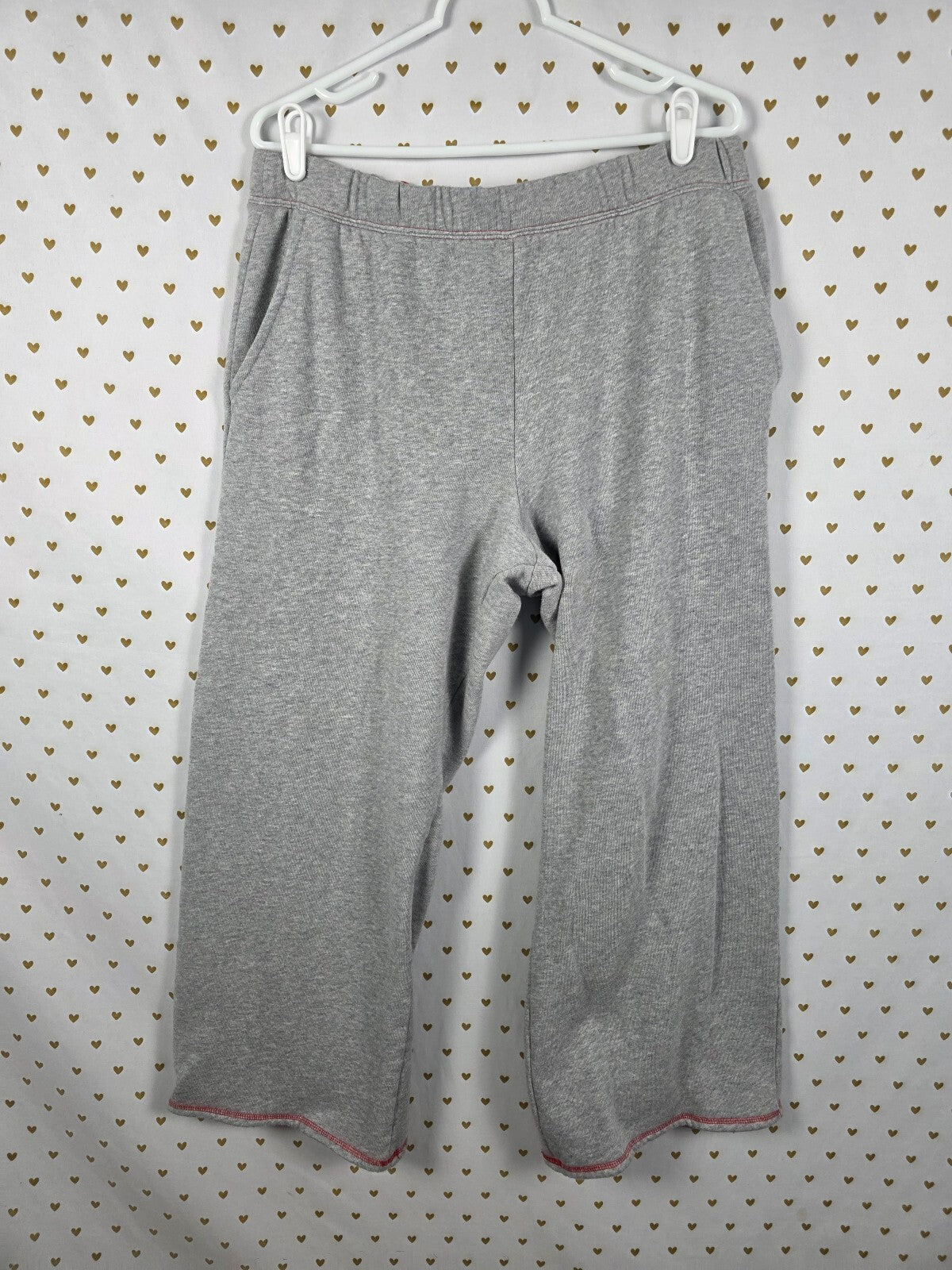 Frankies Bikinis x PINK Cherry Logo Sweatpants Gray Fleece Lounge Pants L