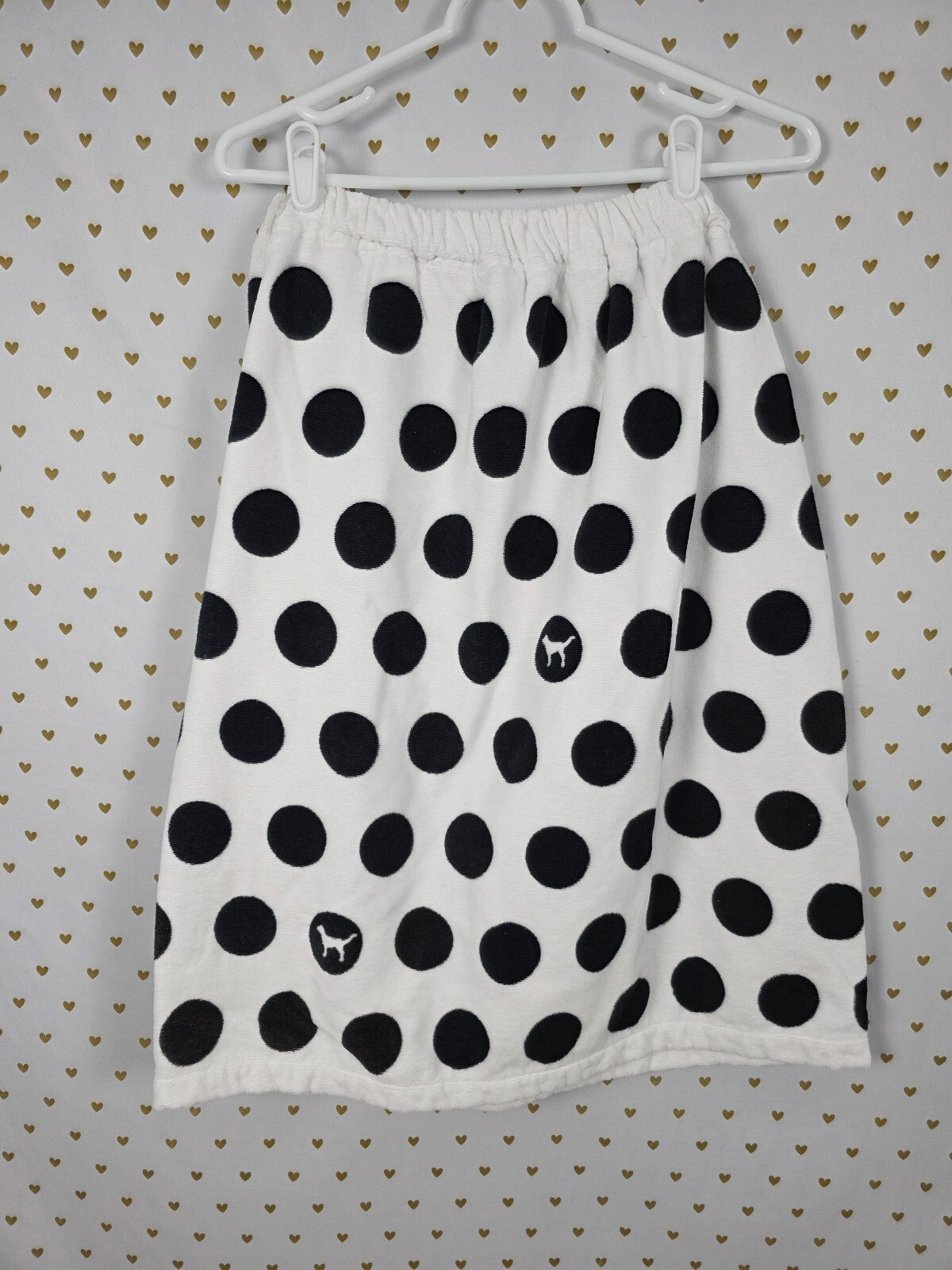 Victoria's Secret PINK Polka Dot Plush Spa Bath Wrap Towel Cover Up Smiley