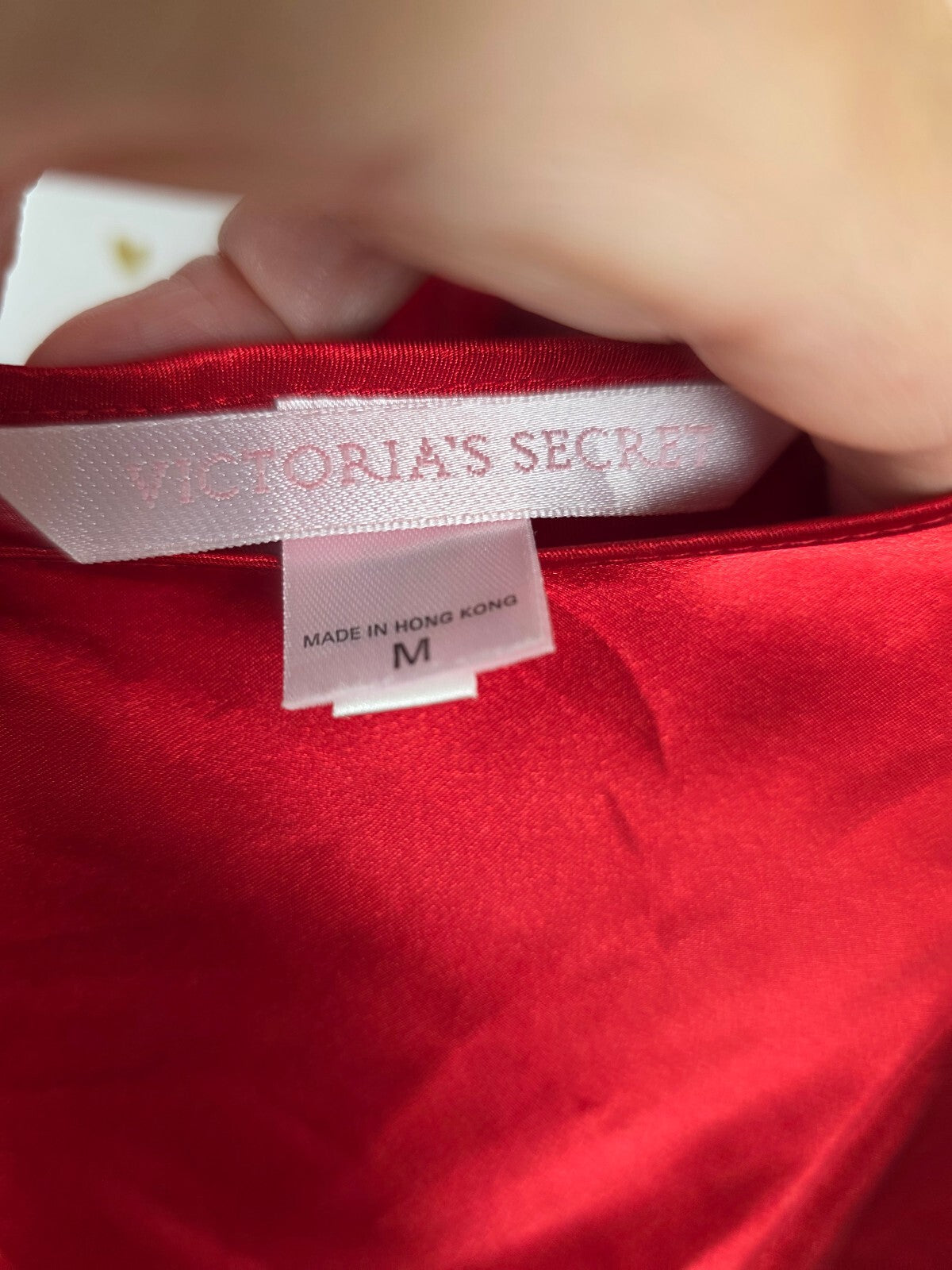 Vintage Victoria's Secret Red Satin Nightgown Slip Dress Halter Low Back M