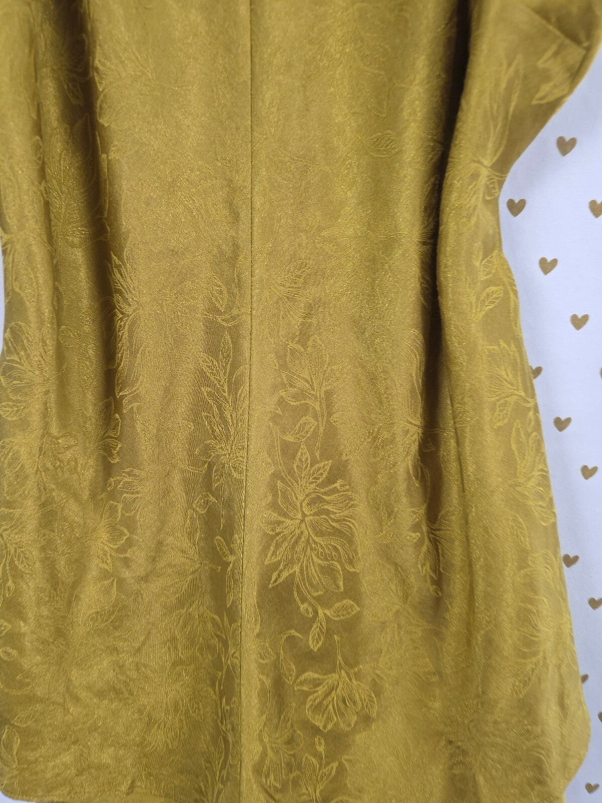 Victoria's Secret Satin Jacquard Romper L Golden Chartreuse Floral Tie Back