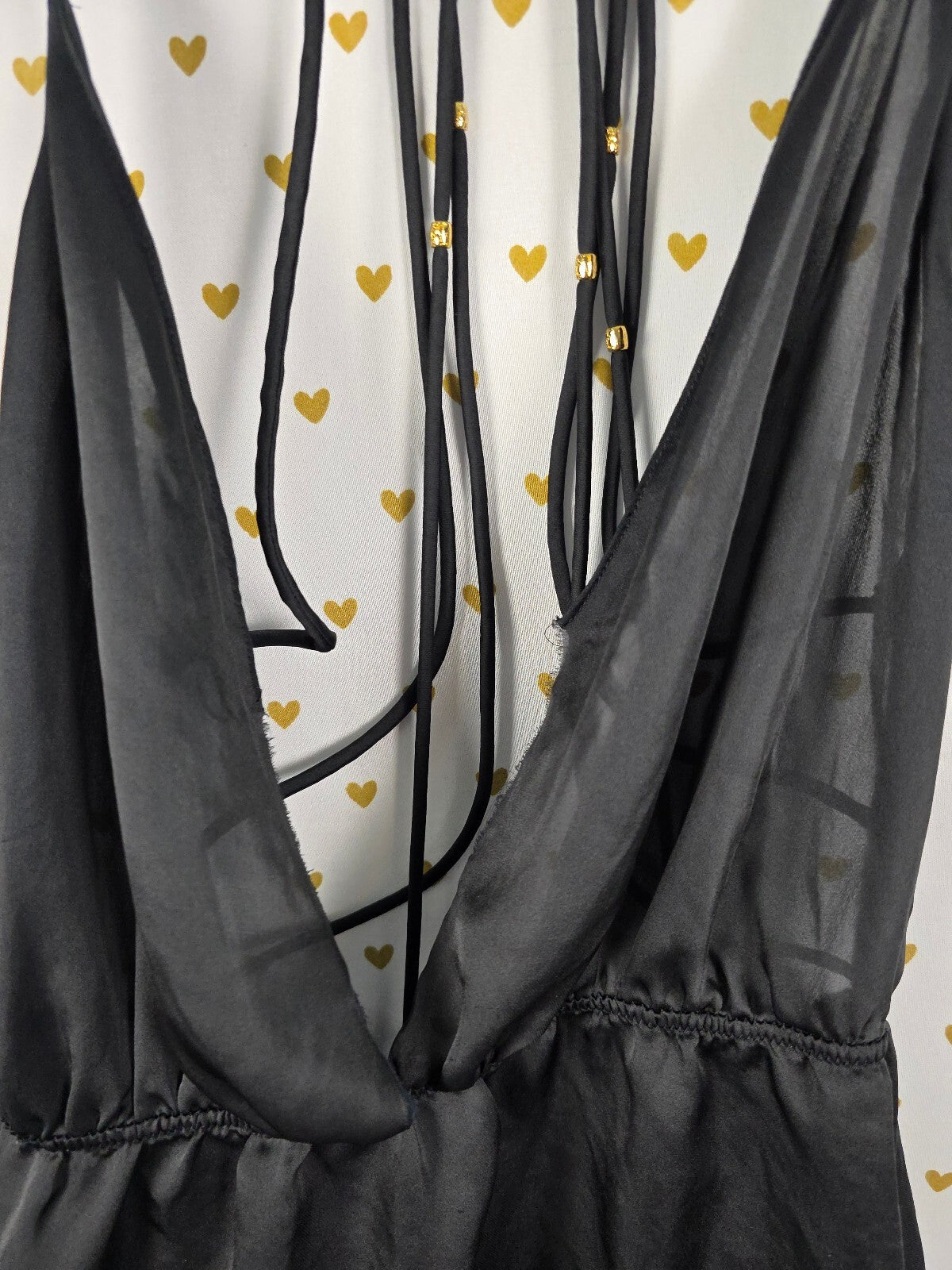 Victorias Secret Sheer Caged Strappy Babydoll Nightie Lingerie Black Large
