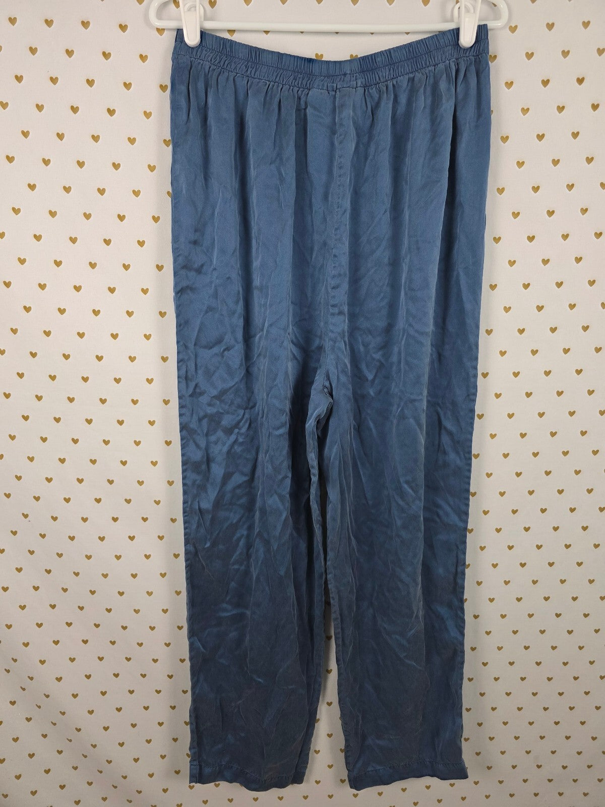 Vintage Victoria's Secret 100% Silk Blue Lounge Sleep Pants Pajama Bottoms Large