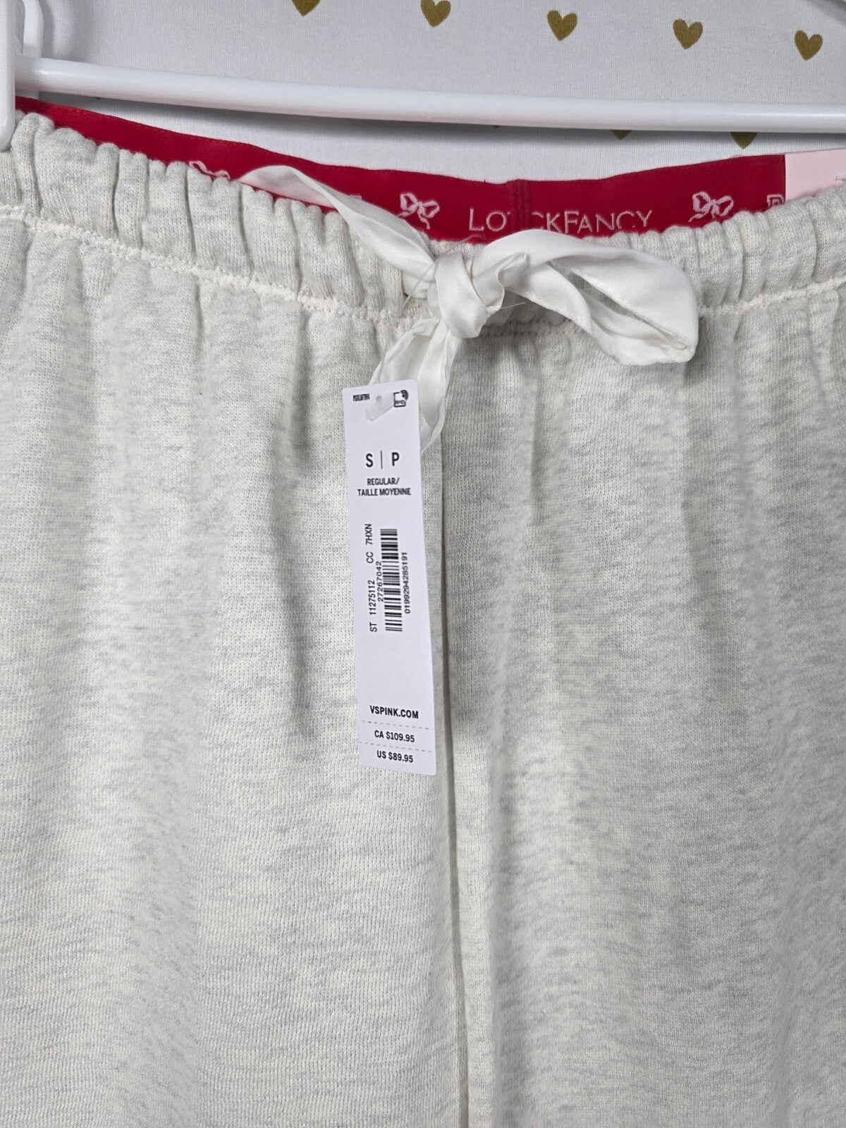 Victorias Secret PINK LOVESHACKFANCY Campus Sweatpants SMALL Joggers NWT