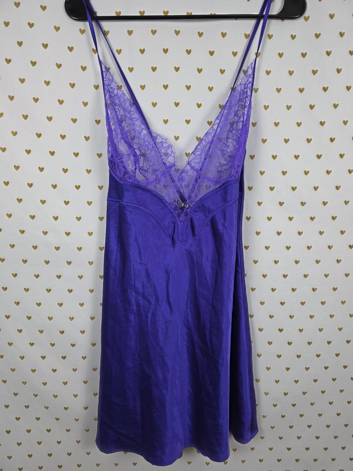 Victorias Secret Purple Sexy Satin Slip Dress Nightie Lingerie Large Strappy