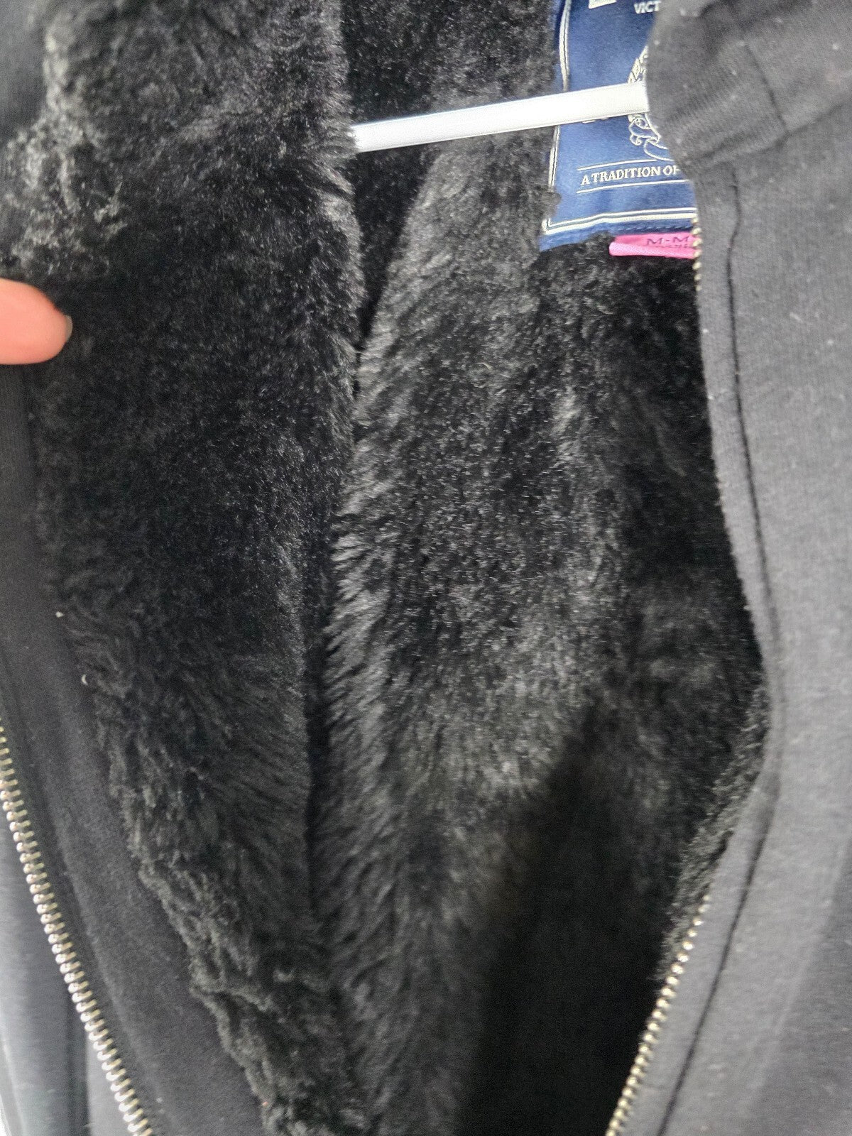 Victorias Secret Pink Fur Lined Bling Hooded Jacket Sequined Medium