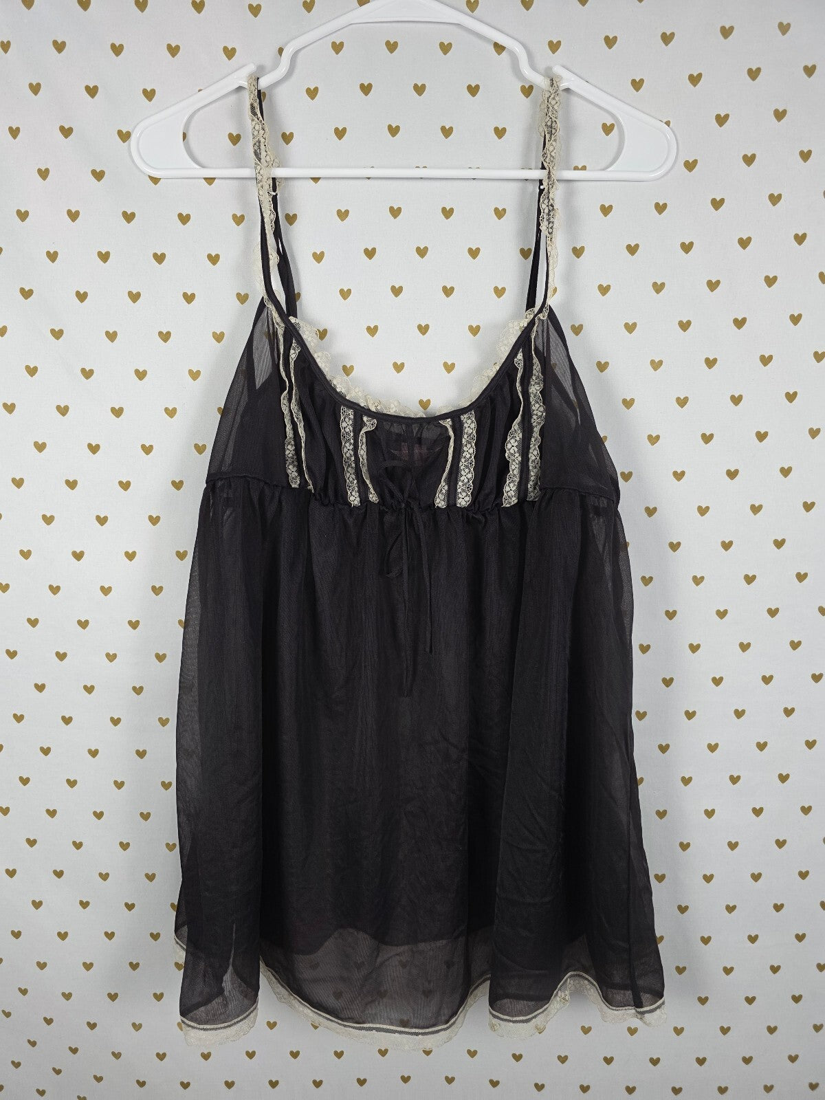 Victorias Secret sheer Sexy Vintage babydoll Nightie Lingerie XL
