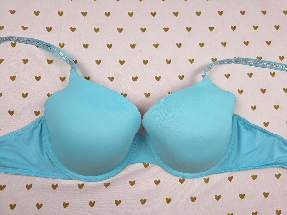 Victorias Secret PINK Light Blue 36D T Shirt Lightly Lined Bra