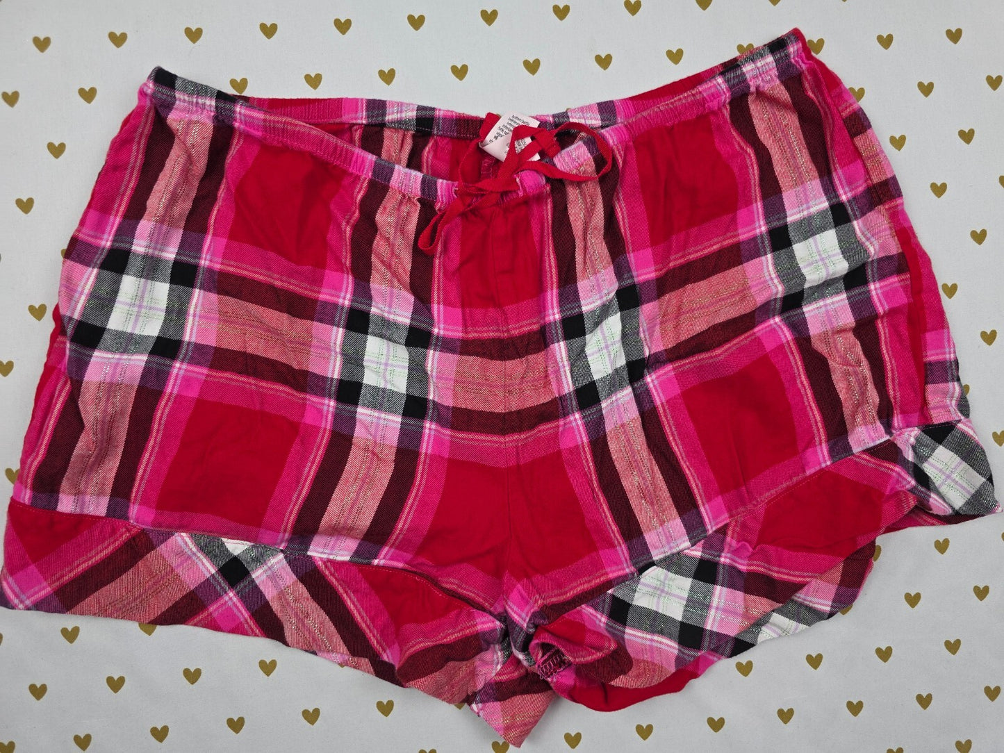 Victorias Secret Red Plaid Medium Sleep Shorts Boxers Pajama Bottoms