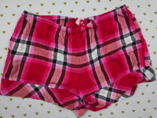 Victorias Secret Red Plaid Medium Sleep Shorts Boxers Pajama Bottoms
