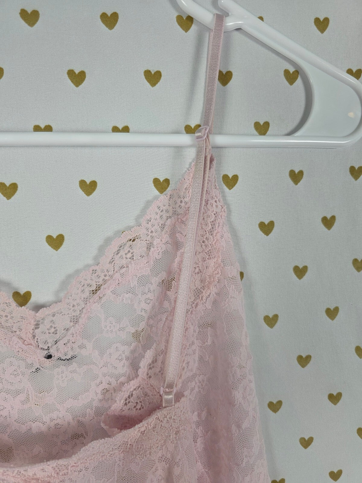 Victorias Secret Stretchy Light Pink Lace Nightie Lingerie slip dress MEDIUM