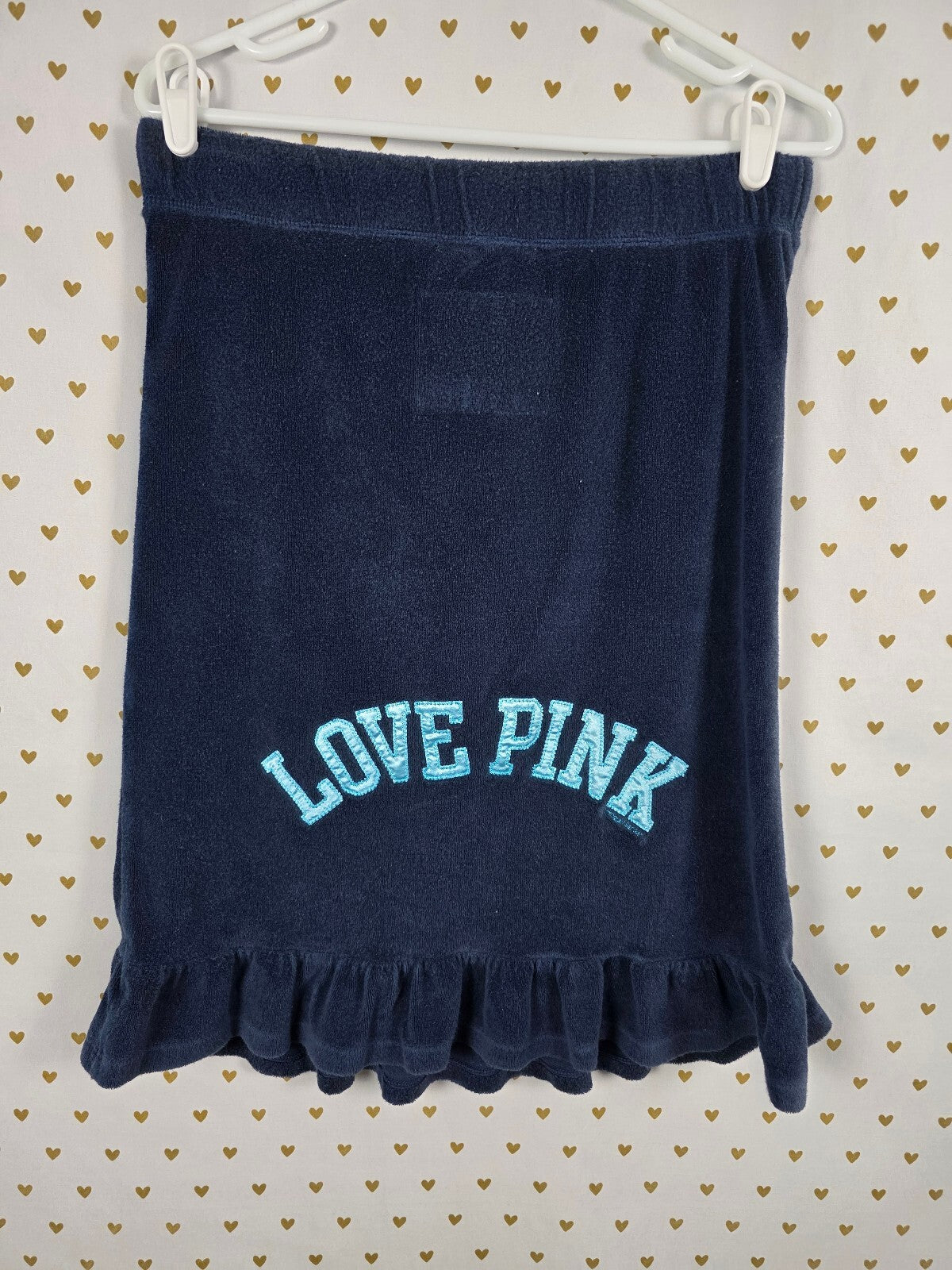 Victoria Secret PINK Velour VINTAGE LOVE Strapless Dress UNIVERSITY RARE XS SM