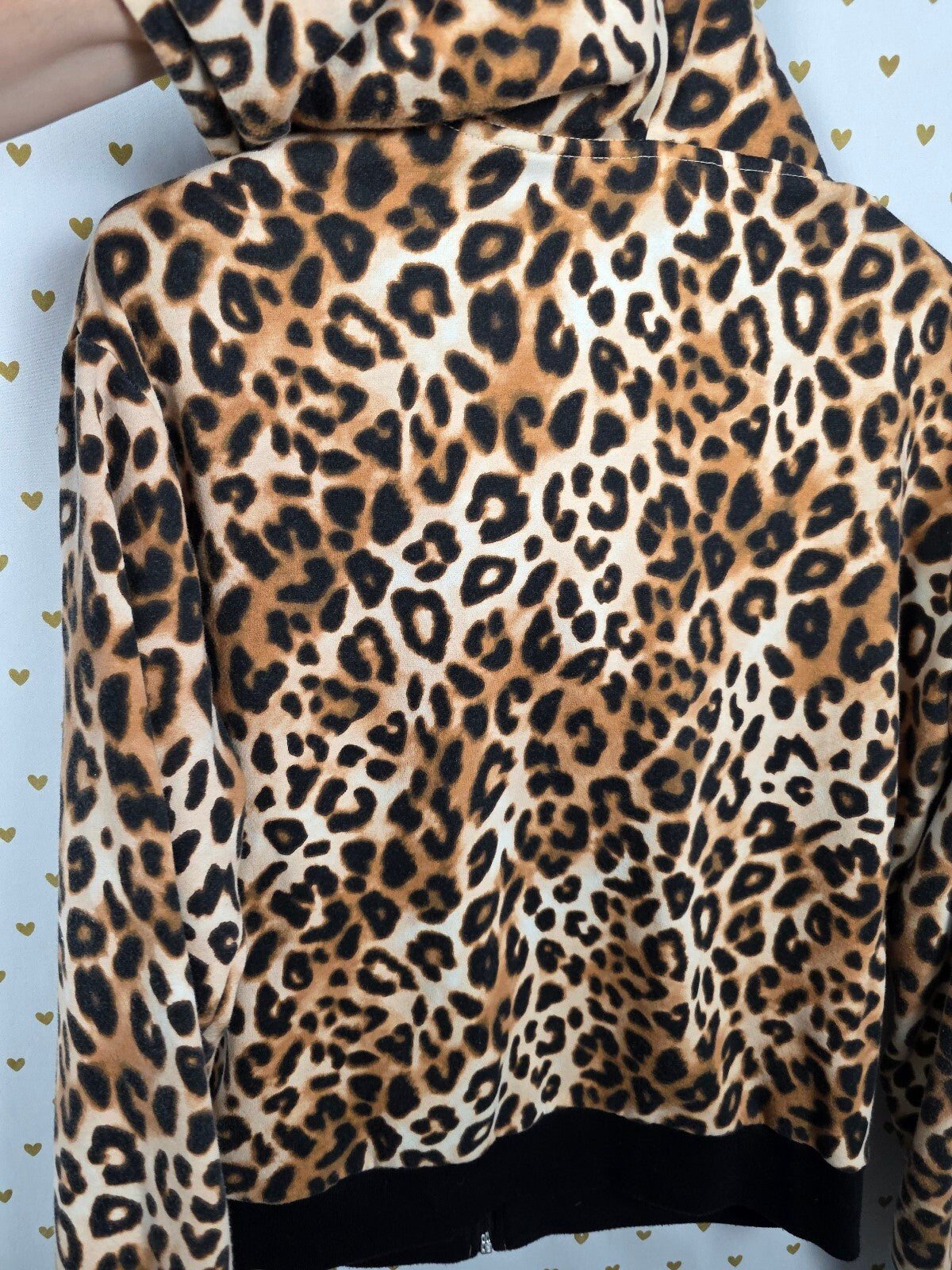 Victoria's Secret PINK Leopard Faux Fur Hoodie Full Zip Small S Rare